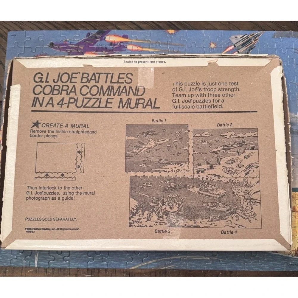 Vintage 1985 GI Joe Mural Puzzle Battle 1 Cobra Command Milton Bradley 100 Piece